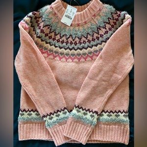 Crewcuts girls Fair Isle sweater NWT